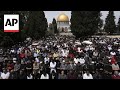 Palestinians pray at al-Aqsa Mosque in Jerusalem on third Friday of Ramadan