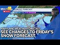 Tracking changes to Fridays snow forecast