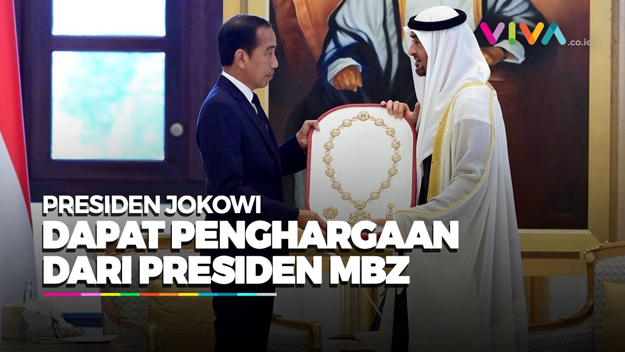 Momen Jokowi Terima Penghargaan Tertinggi Order of Zayed dari Presiden MBZ