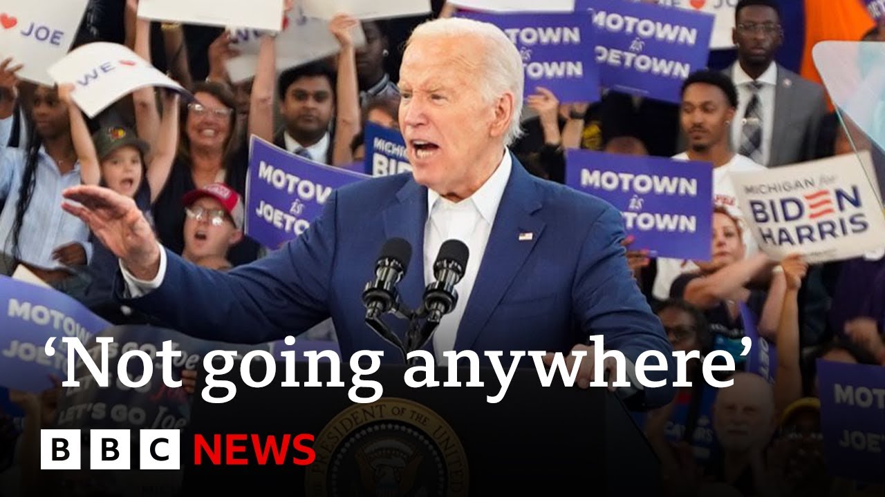 US President Joe Biden tells Detroit rally he plans to run for re-election in November | BBC News