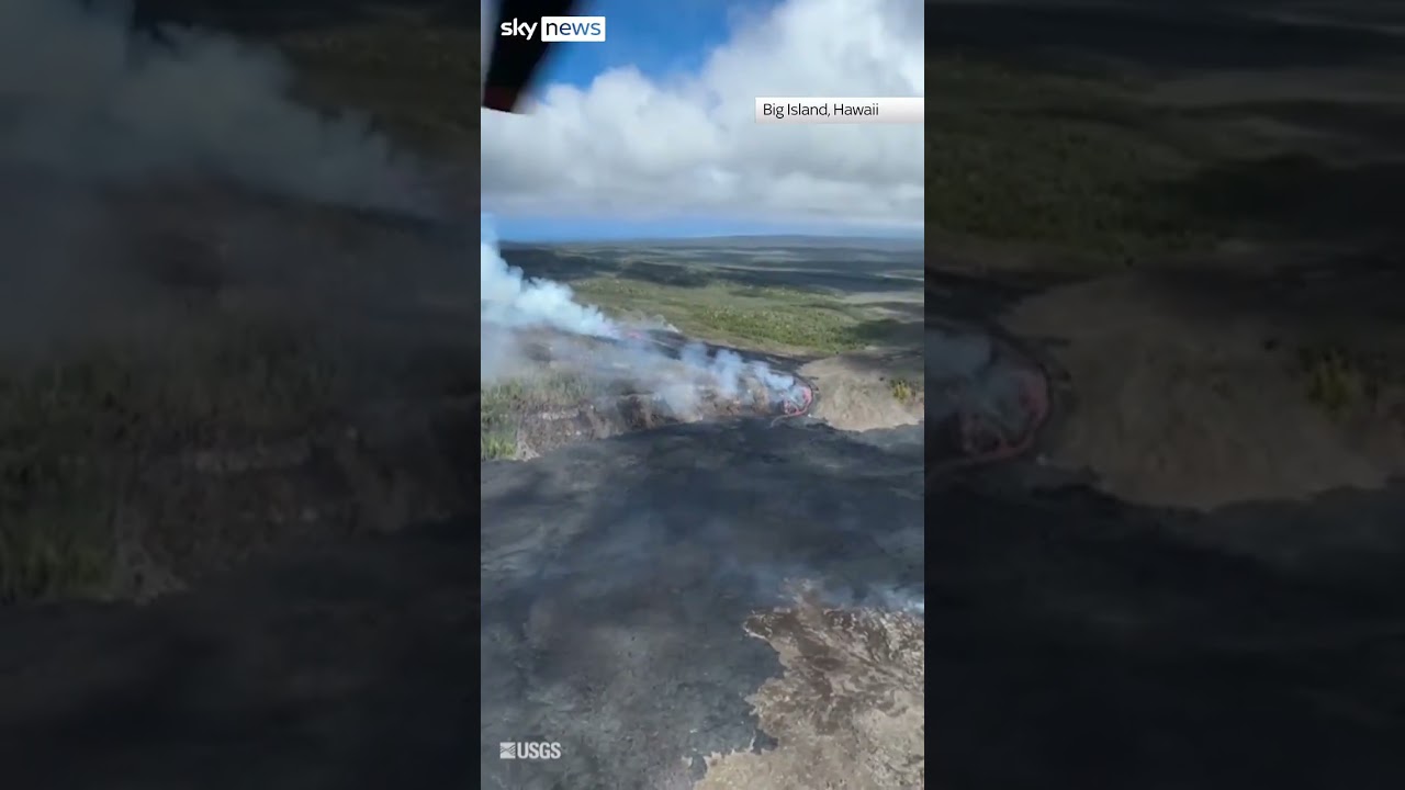 Lava appears near erupting Hawaiian volcano
