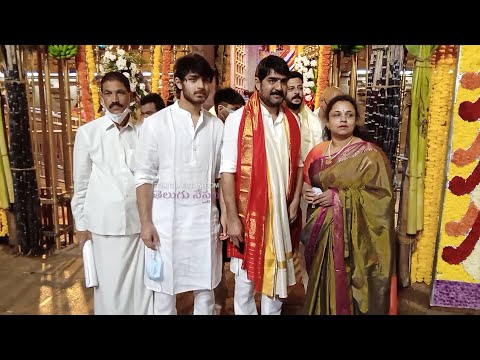 Telugu actor Srikanth, his family visits Tirumala temple