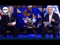 President Joe Biden sits down with Israeli Prime Minister Benjamin Netanyahu