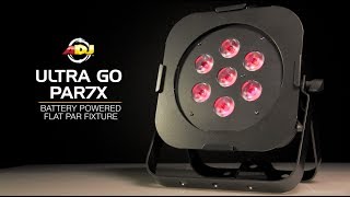 AMERICAN DJ Ultra Go Par 7X Battery Powered LED Par Uplight in action - learn more