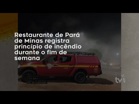 Vídeo: Restaurante de Pará de Minas registra princípio de incêndio durante o fim de semana