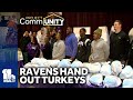 Ravens hand out food for Thanksgiving