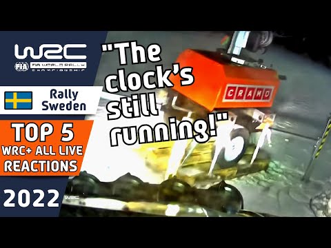 Top 5 WRC  Clips : Commentators React to LIVE Rally Crashes and Moments : WRC Rally Sweden 2022