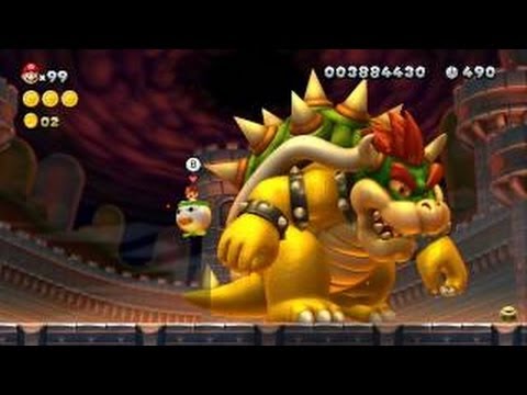 New Super Mario Bros. U - All 18 Boss Fights - Koopalings, Boom Boom ...