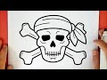 HOW TO DRAW A PIRATE SKULL