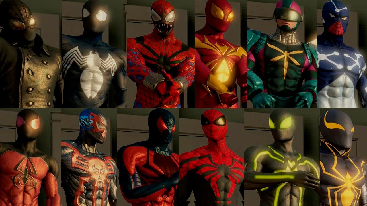 The Amazing Spiderman 2 All Suits Costumes Unlocked + Free Roam Skins