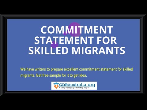 Commitment Statement For Skilled Migrants