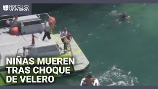 El dramático momento en que una barcaza choca con un velero en Miami: al menos dos niñas murieron