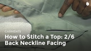 How to Stitch a Top: 1/6 Front Neckline Interfacing - Sewing Machine ...