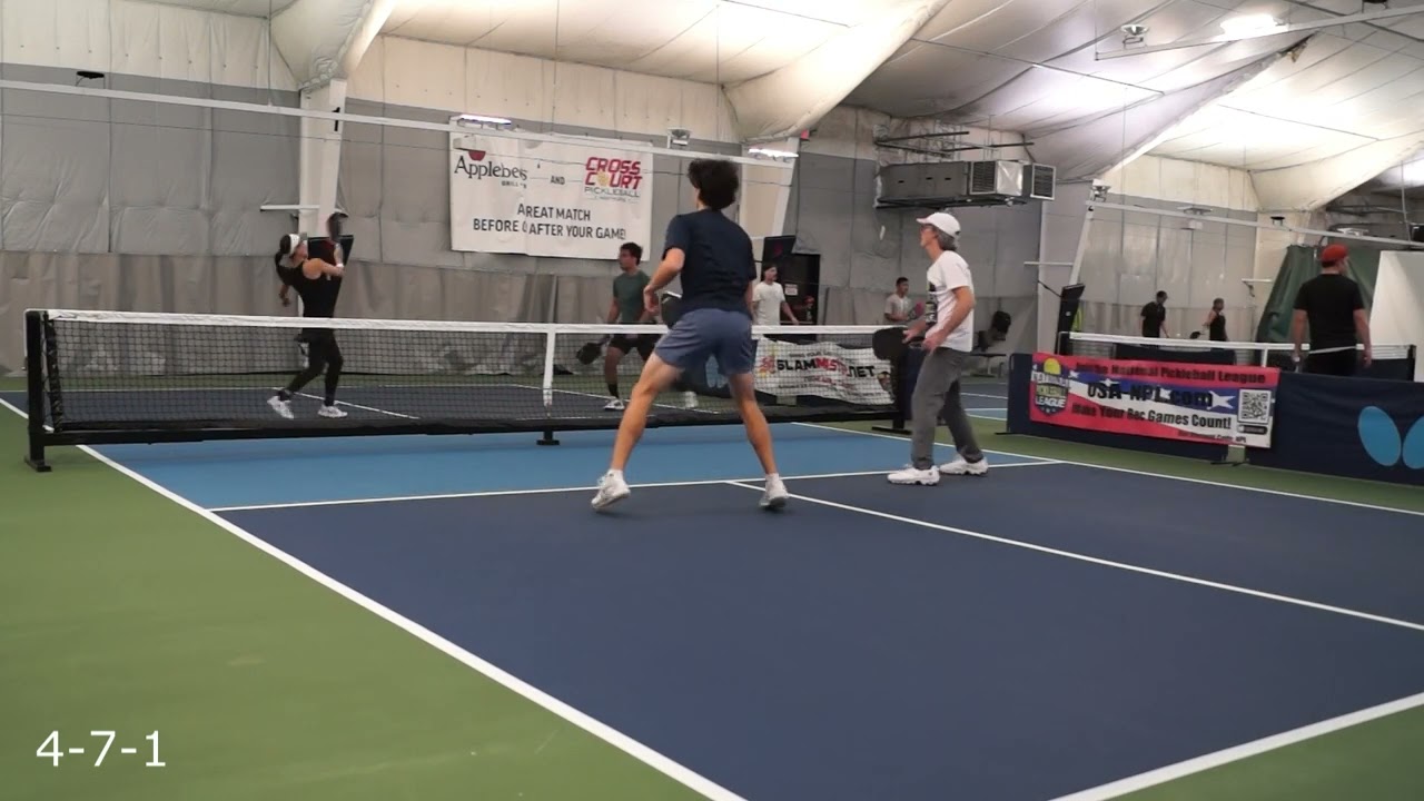 Reiko Moriguchi, Ashray Shah, Brian Peck, Gordon G.G. Gebert Pickleball Game at Cross Court NY.