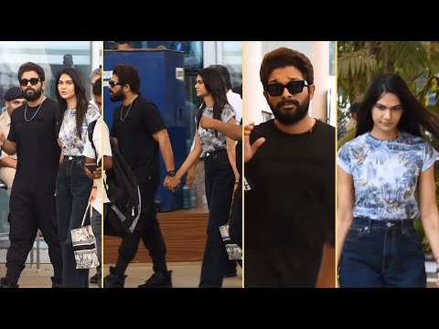 Allu Arjun, Sneha Reddy spotted at Mumbai Airport, latest looks go viral