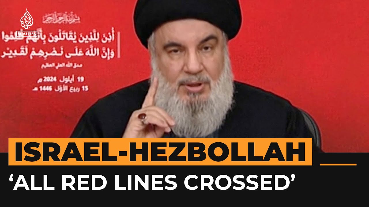 Hezbollah chief: Israel crossed “all red lines” with device explosions | AJ #Shorts