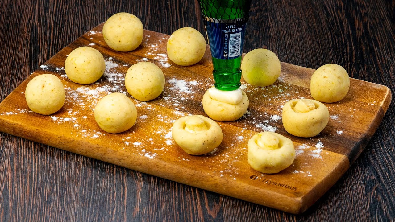 Houby z bramborové kaše s použitím láhve. Jedinečný a velmi výhodný recept!