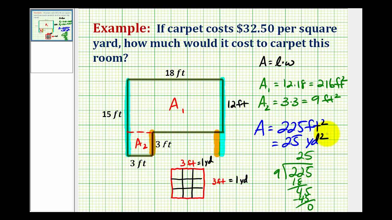 Example: Determine Square Yards from Square Feet ...