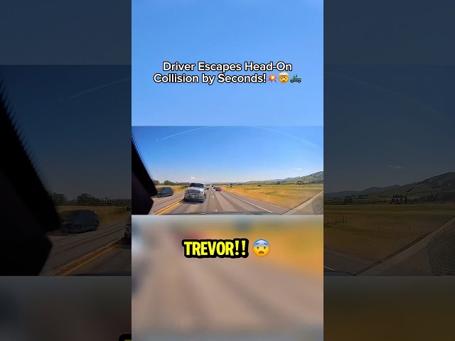 TERRIFYING NEAR-MISS! Dash Cam Captures Truck Swerve Into Oncoming Lane!💥😳🛻 #shorts