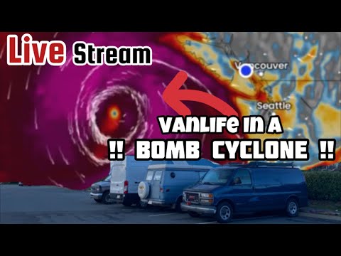 Bruce Vanlife Jr is Live Right Now Vanlife In A Cyclone !!! On Vancouver Island