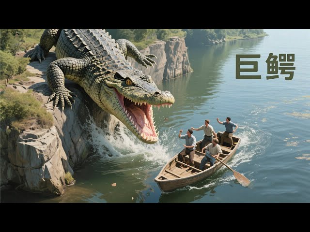 【2025怪兽电影】巨鳄为了吃掉船上的人类，竟直接跳崖追击！【巨鳄 Mega Crocodile】|驚悚 災難 |【電影派對】