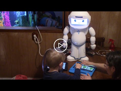 This family using QTrobot for over a year credits the robot with teaching their son social skills he could not acquire before