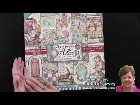 Alice Through the Looking Glass 12x12 Scrapbooking Pad 10 sheets Double Face