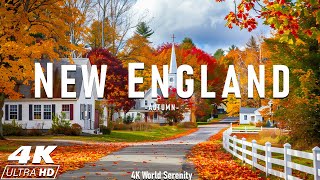 New England 4K Amazing Autumn Film - Calming Piano Music - Natural Landscape