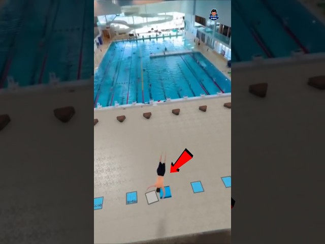 الراجل ده… بينط في مسبح شبه مستحيل! 😳