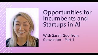 Opportunities for Startups in AI (Artificial Intelligence) with Sarah Guo