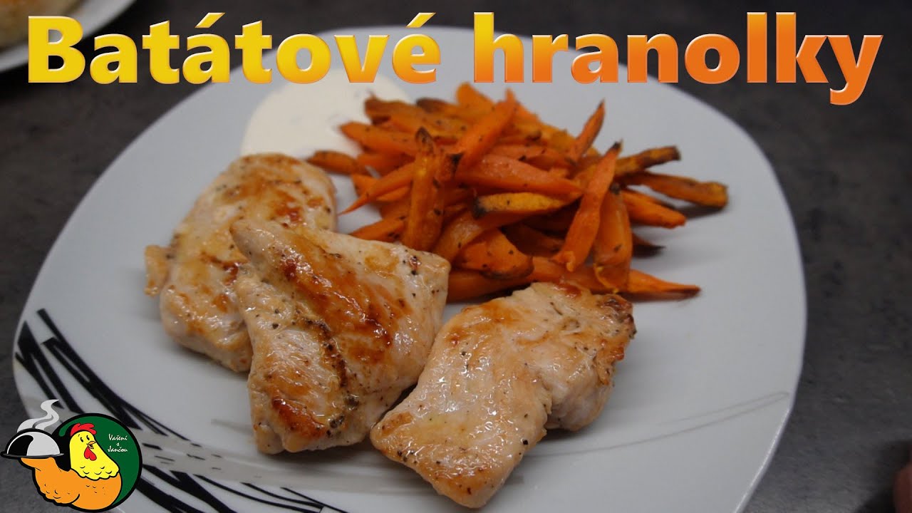 Batátové hranolky s kuřecím plátkem