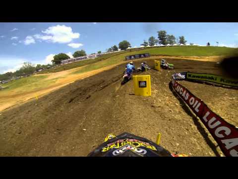 GoPro HD: Blake Wharton Lap 1 Moto 1 - Muddy Creek MX Lucas Oil Pro Motocross Championship 2013 