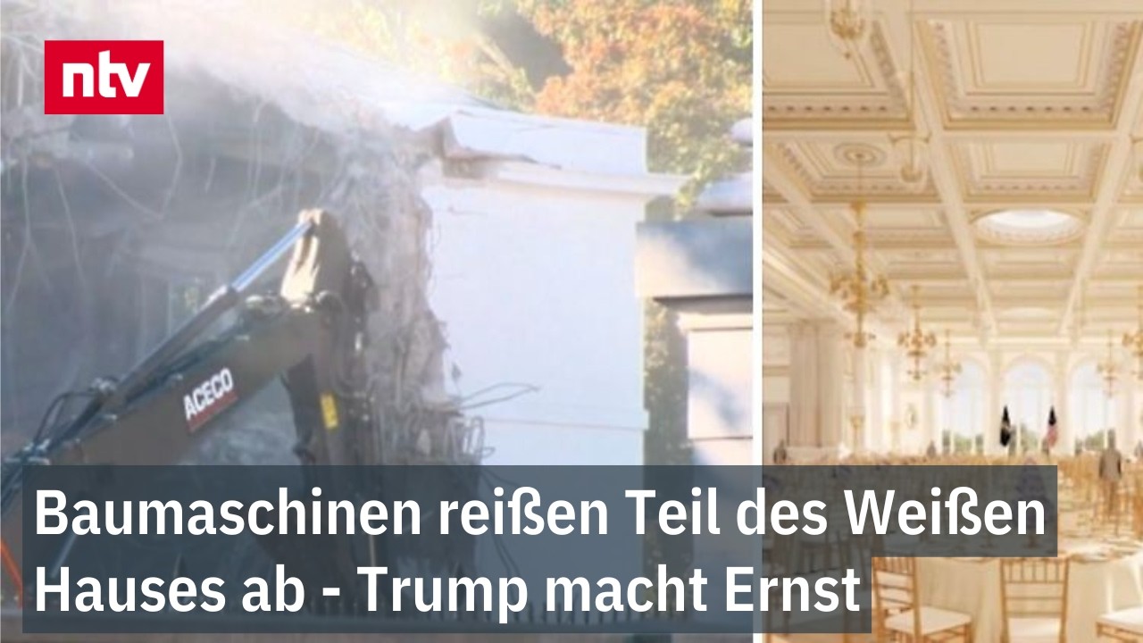 Baumaschinen reißen Teil des Weißen Hauses ab - Trump macht Ernst