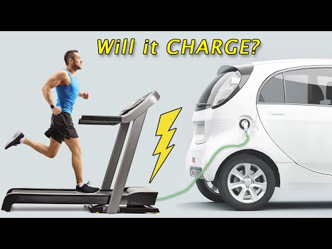 Charge an Electric Car with a TREADMILL!?!? | Regen Charging Experiment | Treadmill Generator