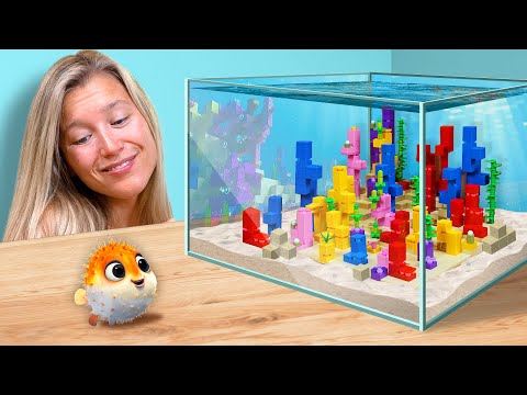 I Built LEGO Minecraft for a Real Pufferfish This week, I built a Minecraft coral reef completely out of LEGO for my tiny pufferfish, Puff & Peew