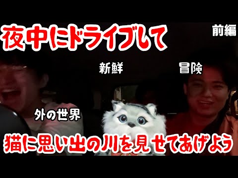【ルームシェア】新メンバーの猫に思い出の川を見せてあげよう【ドライブ】