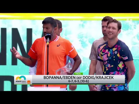 Rohan Bopanna and Matt Ebden's Miami Open Championship Speech | 2024 Miami Final