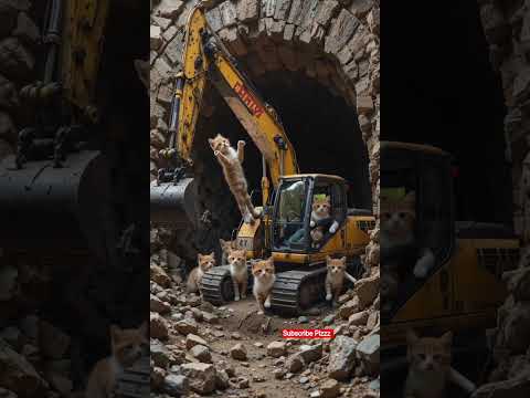 Cute Cat Driving Excavator ❤️🥰 #cats #catvideos #catlovers #meow #catshorts #shorts #virals