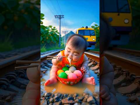 ❤️ Evolution of Baby: Train Attack on Baby for Food Eating #cat #cute #love #shorts BabyLos 53