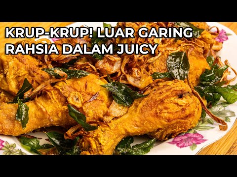 Ayam Goreng Kunyit Rangup Krup-Krup & Sambal Kicap Padu (Luar Garing, Dalam Juicy!)
