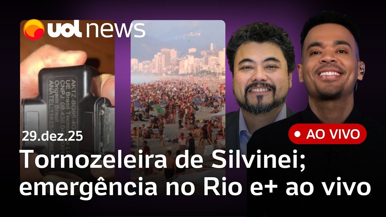 Tornozeleira de Silvinei é achada em rodoviária; Rio tem emergência por calor; crise dos Correios e+