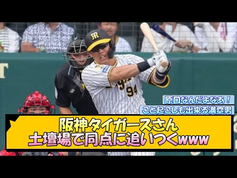 阪神タイガースさん 土壇場で同点に追いつくwww【なんJ/2ch/5ch/ネット 反応 まとめ/阪神タイガース/岡田監督/木浪聖也/原口文仁/広島カープ】