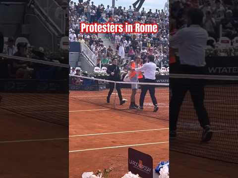 Protesters ON COURT in Rome! 😲 #shorts #tennis