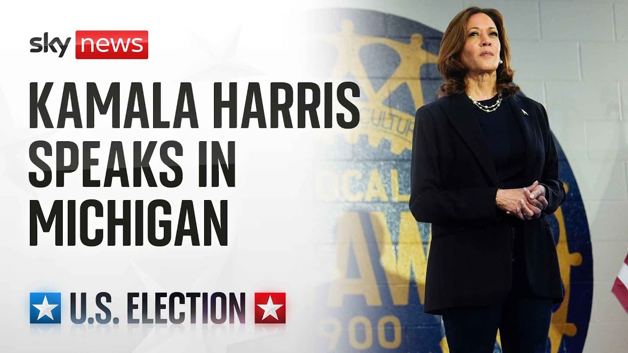 Watch live: Kamala Harris speaks at US election campaign event in Michigan