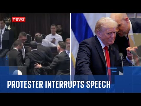 Trump's speech interrupted by left-wing Knesset members