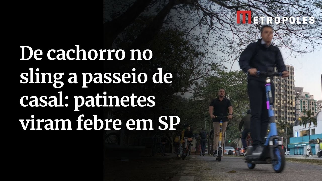 De cachorro no sling a passeio de casal patinetes viram febre em SP