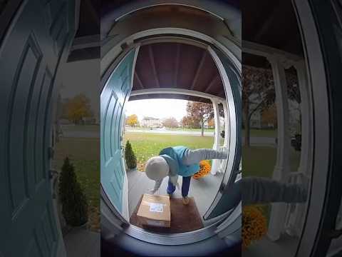 Who gave this box to this poor old grandma?! #DoorbellCam #Funny #Explosion #Subscribe #viral