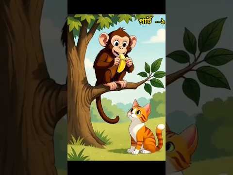 এক বাদর ও বিড়ালের গল্প!! #shortvideo #ai #shorts #trending #viral #funny #animals #aistory #reels