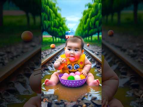 ❤️ Evolution of Baby: Train Attack on Baby for Food Eating #cat #cute #love #shorts BabyLos 54