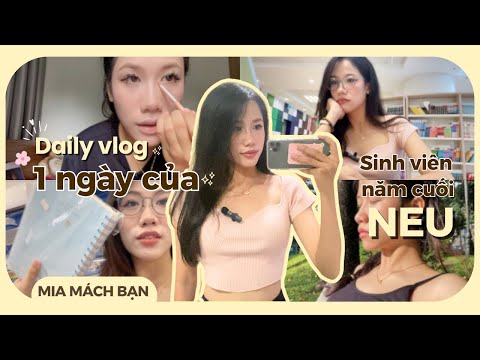 Một ngày bình thường của sinh viên năm cuối ở NEU | Chạy bộ, thư viện NEU, đi nhà sách | Daily vlog